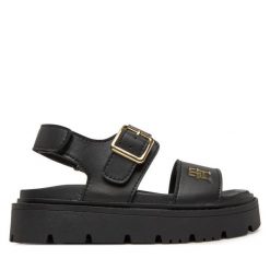 Sandały Tommy Hilfiger. Czarne sandały dziewczęce Tommy Hilfiger, bez zapięcia. Za 219.99 zł.