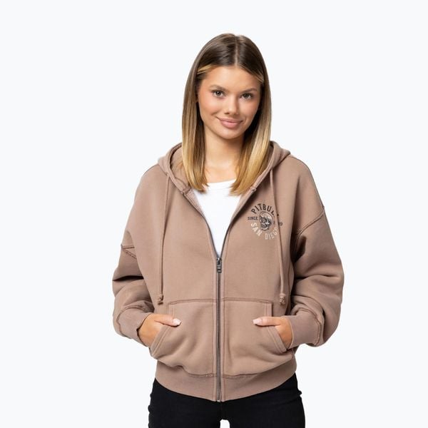 Bluza damska Pitbull Skull Surf Hooded Zip. Brązowe bluzy damskie PITBULL, l, bez wzorów, z bawełny, bez kaptura. Za 229.99 zł.