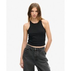 Top marszczony. Czarne bielizna termoaktywna damska Superdry., bez wzorów, bez ramiączek. W wyprzedaży za 94.60 zł.