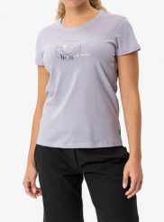 Koszulka z nadrukiem damska Vaude Cyclist T-Shirt V. Fioletowe t-shirty damskie Vaude, xs, bez wzorów, z bawełny, eleganckie, bez kołnierzyka. Za 126.49 zł.