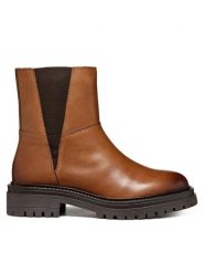 Geox Botki D Iridea D46HRC 00043 C6001 Brązowy. Brązowe botki damskie Geox, ze skóry, bez obcasa, na płaskiej podeszwie, bez zapięcia. Za 619.99 zł.