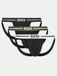 BOSS Komplet slipów Jock Strap 50517823 Czarny. Czarne slipki męskie Boss, m, bez wzorów, z bawełny. Za 129.99 zł.