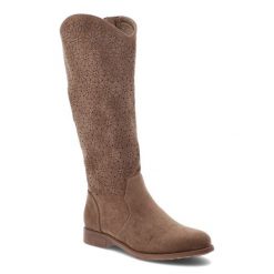 Brązowe Kozaki S.Barski Ażurowe Obuwie Damskie. Brązowe kozaki damskie S.BARSKI, z materiału, bez obcasa, na obcasie. Za 178.99 zł.