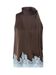 Neo Noir Bluzka Kobiety brązowy, 36. Brązowe bluzki damskie Neo Noir, bez wzorów, z satyny, eleganckie, bez kołnierzyka, bez ramiączek. Za 229.95 zł.