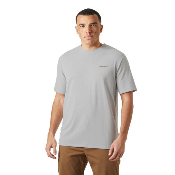 Koszulka Helly Hansen Skog Graphic. Szare koszulki sportowe męskie Helly Hansen, bez wzorów, bez kołnierzyka, bez ramiączek, trekkingowe. Za 231.00 zł.
