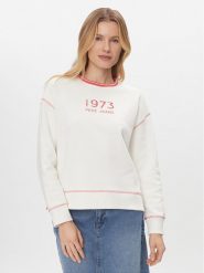 Pepe Jeans Bluza Hache PL581398 Biały Boxy Fit. Białe bluzy damskie Pepe Jeans, xs, bez wzorów, z bawełny, bez kaptura. Za 219.99 zł.