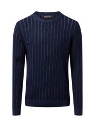 Finshley & Harding Męski sweter z dzianiny z wełną i kaszmirem Mężczyźni Sztuczne włókno niebieski wypukły wzór tkaniny, S. Niebieskie swetry przez głowę męskie Finshley & Harding, m, bez wzorów, z dzianiny, bez kołnierzyka. Za 499.95 zł.