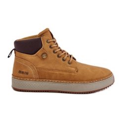 Sznurowane Botki Męskie Big Star OO174561 Hi-Poly System Camel brązowe. Brązowe botki męskie bez wzorów, ze skóry, eleganckie, bez zapięcia. Za 266.87 zł.