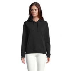 Bluza damska z kapturem Sol's Nicholas. Czarne bluzy damskie SOL'S, s, bez wzorów, z bawełny, z kapturem. Za 147.50 zł.