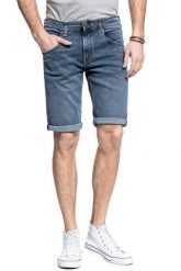 WRANGLER SPODNIE MĘSKIE COLTON SHORTS SLING SHOT W15VJP251 112127167. Niebieskie spodnie materiałowe męskie Wrangler, na lato, m, z aplikacjami, z bawełny, klasyczne. Za 169.99 zł.
