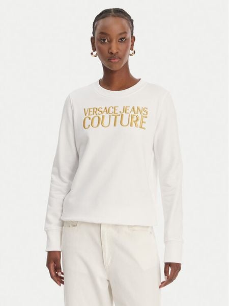 Versace Jeans Couture Bluza 80HAIT01 CF01T Biały Regular Fit. Białe bluzy damskie Versace Jeans Couture, m, bez wzorów, z jeansu, bez kaptura. Za 939.99 zł.