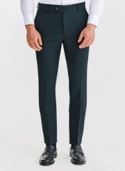 PAKO LORENTE - Wełniane zielone spodnie garniturowe. Zielone eleganckie spodnie męskie Pako Lorente, m, bez wzorów, z wełny, biznesowe. Za 799.99 zł.