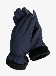 Rękawiczki damskie Jack Wolfskin Highloft Glove. Niebieskie rękawiczki damskie Jack Wolfskin, na zimę, bez wzorów, z materiału. Za 189.99 zł.
