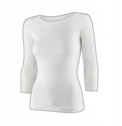 LS1628W Koszulka damska z rękawem 3/4 COMFORT MERINO kremowy S. Białe t-shirty damskie Brubeck, s, bez wzorów, bez kołnierzyka. Za 247.33 zł.