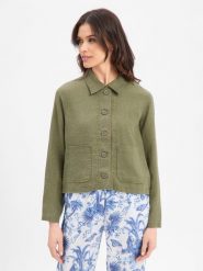 Marie Lund Lniana kurtka Kobiety len (100%) zielony, 38. Zielone kurtki damskie Marie Lund, na lato, bez wzorów, ze lnu, bez kaptura. Za 229.95 zł.