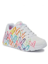 Skechers Sneakersy Uno Lite Spread The Love 314064L/WML Biały. Białe buty sportowe dziewczęce Skechers, bez wzorów, ze skóry, bez zapięcia. Za 239.99 zł.