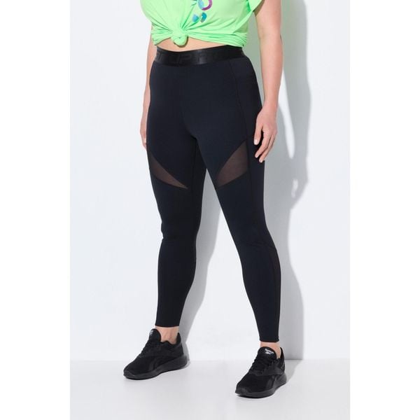 Damskie Legginsy sportowe wstawka z siateczki szybkoschnące z recyklingu. Czarne legginsy damskie Ulla Popken, plus size, bez wzorów, z elastanu. Za 239.99 zł.