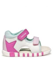 Geox Sandały B Sandal Iupidoo B5517B 0BC14 C0563 Biały. Białe sandały dziewczęce Geox, ze skóry, bez zapięcia. Za 139.99 zł.