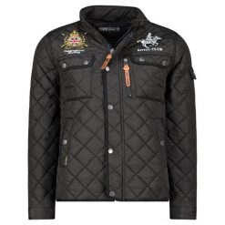 Kurtka męska Geographical Norway BELIFICIO MEN 001 BLACK (WY4492H/GN-NOIR). Czarne kurtki męskie Geographical Norway, na jesień, l, bez wzorów, z materiału, sportowe, z kapturem. Za 179.00 zł.