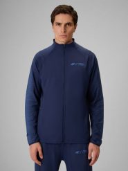 4F Bluza treningowa regular bez kaptura męska 4F x Robert Lewandowski - granatowa XL. Niebieskie bluzy męskie 4f, l, bez wzorów, z materiału, bez kaptura. Za 249.99 zł.