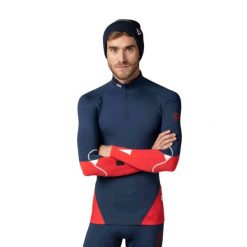 Koszulka Rossignol męska Infini Compression Race Top granatowa. Niebieskie koszule męskie Rossignol, m, bez wzorów, bez kołnierzyka, bez ramiączek. W wyprzedaży za 509.00 zł.