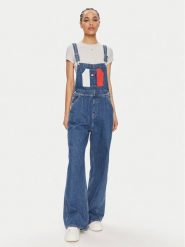 Tommy Jeans Ogrodniczki Classic Flag DW0DW18208 Niebieski Wide Leg. Niebieskie jeansy damskie Tommy Jeans. Za 409.99 zł.