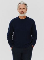 PAKO LORENTE – Męski sweter w kolorze granatowym. Swetry przez głowę męskie Pako Lorente, na jesień, m, bez wzorów, z bawełny, bez kołnierzyka. Za 89.99 zł.