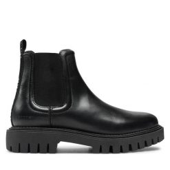 Sztyblety Tommy Hilfiger. Czarne botki męskie Tommy Hilfiger, bez wzorów, bez zapięcia. Za 419.99 zł.