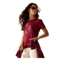Koszulka Damska/pań Tranquility III Poses. Czerwone t-shirty damskie Dare 2b, m, bez wzorów, z bawełny, bez kołnierzyka. Za 95.99 zł.