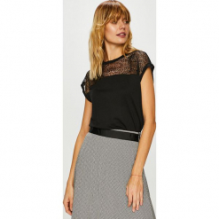 Only - Top. Szare topy damskie Only, z dzianiny, z okrągłym kołnierzem, z krótkim rękawem. Za 69.90 zł.