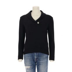 Second life - Damski czarny sweter - Stan bardzo dobry. Czarne swetry damskie Ralph Lauren, bez wzorów, bez kołnierzyka, bez ramiączek, bez kaptura. Za 127.76 zł.