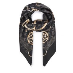 Chusta Guess. Czarne szaliki i chusty damskie Guess, z aplikacjami. Za 194.99 zł.