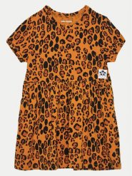 Mini Rodini Sukienka codzienna Basic Leopard 1000008213 Brązowy Regular Fit. Brązowe sukienki dla dziewczynek Mini Rodini, bez wzorów, z lyocellu, bez ramiączek. Za 129.99 zł.
