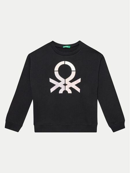 United Colors Of Benetton Bluza 3J68C10L8 Czarny Regular Fit. Czarne bluzy dla dziewczynek United Colors Of Benetton, bez wzorów, z bawełny, bez ramiączek, bez kaptura. Za 59.99 zł.