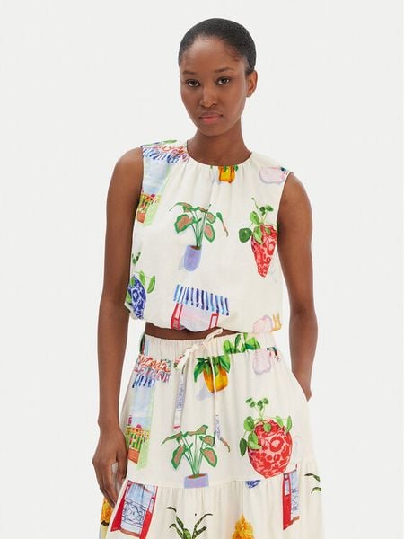 Seafolly Bluzka La Boca 55646-TO Écru Regular Fit. Koszule damskie Seafolly, m, bez wzorów, z bawełny, bez kołnierzyka, bez ramiączek. Za 379.99 zł.