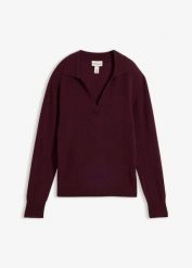 Sweter kaszmirowy z certyfikatem Good Cashmere Standard®. Czarne swetry damskie bonprix, bez wzorów, z kaszmiru, bez kołnierzyka, bez ramiączek, bez kaptura. Za 379.99 zł.