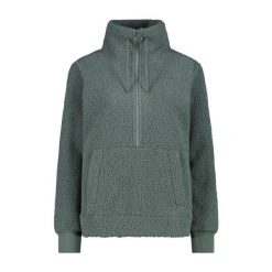 Bluza damska turystyczna CMP 32P3806. Zielone bluzy sportowe damskie CMP, l, bez wzorów, bez kaptura, trekkingowe. Za 304.50 zł.
