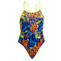 Strój kąpielowy jednoczęściowy Funkita Mixed Mess - dziewczęcy. Brązowe stroje kąpielowe dla dziewczynek FUNKITA, bez wzorów, z elastanu. Za 149.00 zł.