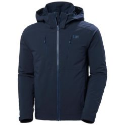 Kurtka narciarska Helly Hansen Alpha 4.0. Niebieskie kurtki męskie Helly Hansen, xl, bez wzorów, z elastanu, bez kaptura, narciarskie, primaloft. Za 1,847.55 zł.