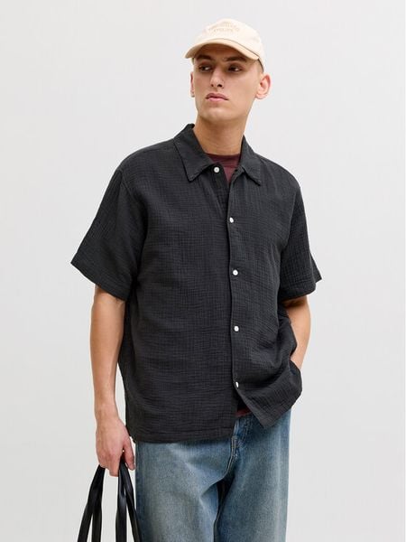 Jack & Jones Koszula Nantucket Double 12291812 Czarny Regular Fit. Czarne koszule męskie Jack & Jones, m, bez wzorów, bez kołnierzyka, bez ramiączek. Za 149.99 zł.