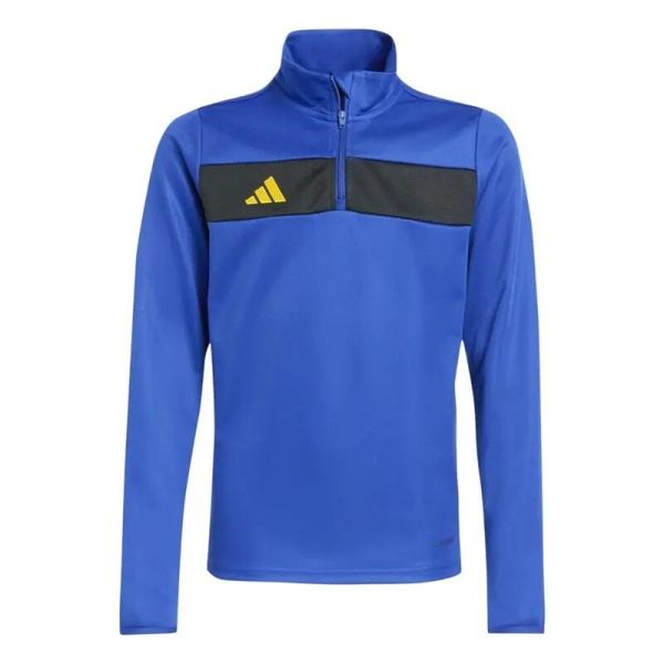 Adidas Tiro 25 Essentials junior - Bluza z zamkiem dla juniorów. Niebieskie bluzy damskie Adidas, bez wzorów, z materiału, bez kaptura. Za 154.75 zł.