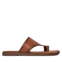 Japonki Lasocki. Brązowe klapki damskie Lasocki, bez wzorów, bez obcasa. Za 159.99 zł.