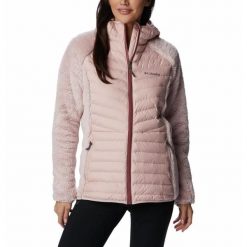 Bluza Puchowa Damska Columbia Powder Lite Sherpa Hybrid Full Zip. Czerwone bluzy sportowe damskie Columbia, m, bez wzorów, z puchu, bez kaptura, trekkingowe. Za 338.99 zł.