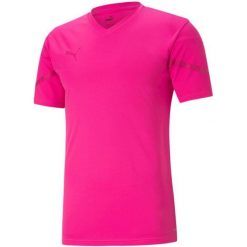 Koszulka Puma TeamFlash Męska - Fluo Różowa 2XL - Sportowa i Lekka. Czerwone koszulki sportowe męskie Puma, m, bez wzorów, z poliesteru, bez kołnierzyka, bez ramiączek, do piłki nożnej. Za 189.99 zł.
