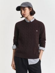 Gant wełniana bluzka Kobiety Wełna (100%) brązowy, S. Brązowe bluzki damskie GANT, s, bez wzorów, z wełny, eleganckie, bez kołnierzyka, bez ramiączek. Za 799.95 zł.