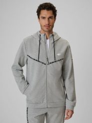 4F Bluza kibica z kapturem męska - szara XXL. Szare bluzy męskie 4f, m, bez wzorów, z kapturem. Za 249.99 zł.