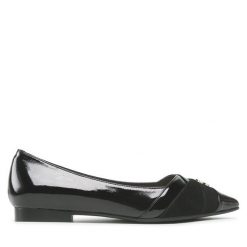 Baleriny Eva Minge. Czarne baleriny damskie Eva Minge, bez wzorów, bez obcasa. Za 299.99 zł.