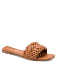 DeeZee Klapki Don't Stop Me KL-E82022-19 Brązowy. Brązowe klapki damskie DeeZee, bez wzorów, ze skóry, bez obcasa. Za 69.99 zł.