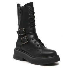 Botki Altercore. Czarne botki damskie Altercore, bez obcasa, na płaskiej podeszwie, bez zapięcia. Za 589.99 zł.