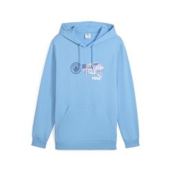 Męska bluza z kapturem Manchester City ftblNRGY PUMA Team Light Blue. Niebieskie bluzy męskie Puma, m, bez wzorów, z kapturem. Za 238.93 zł.